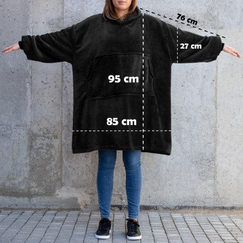 Bluzair Bluza Koc Hoodie Oversize Polska Czarny