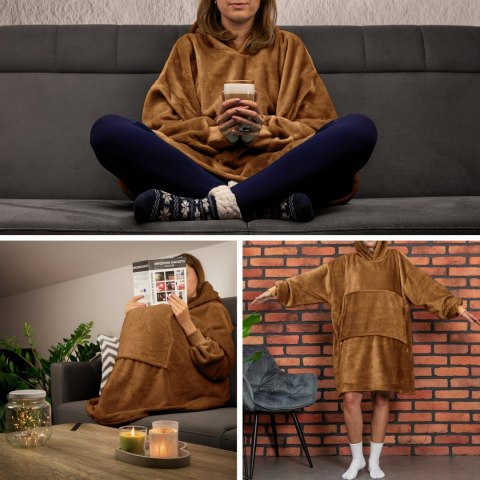 Bluzair Koco Bluza Oversize z Kapturem Toffee 4w1