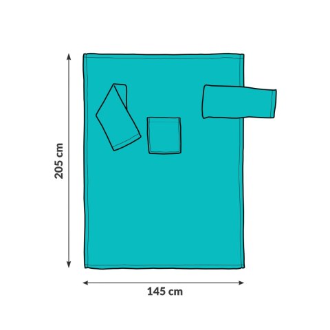 Kocyko - Szlafrok Miętowy koc z rękawami polarowy